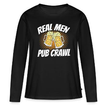Crawled Pub Crawl Alcohol Drinking - Women's Premium Organic Long Sleeve Shirt - black - Front - Julia (174cm)