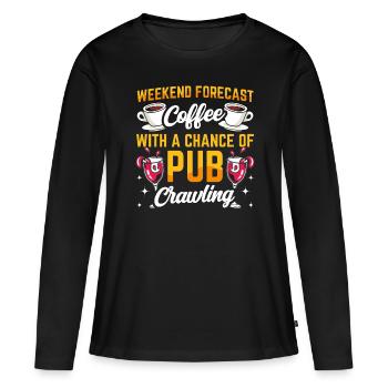Crawled Pub Crawl Alcohol Drinking - Women's Premium Organic Long Sleeve Shirt - black - Front - Julia (174cm)