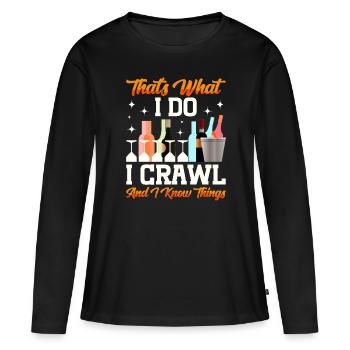 Crawled Pub Crawl Boire de l’alcool - T-shirt manches longues Premium bio Femme - noir - Devant - Julia (174cm)