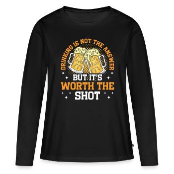 Crawled Pub Crawl Alcohol Drinking - Women's Premium Organic Long Sleeve Shirt - black - Front - Julia (174cm)