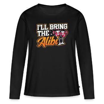 Crawled Pub Crawl Boire de l’alcool - T-shirt manches longues Premium bio Femme - noir - Devant - Julia (174cm)