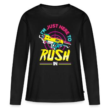 Laser tag d’intérieur tenue de fête laser tag - T-shirt manches longues Premium bio Femme - noir - Devant - Julia (174cm)