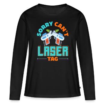 Laser tag d’intérieur tenue de fête laser tag - T-shirt manches longues Premium bio Femme - noir - Devant - Julia (174cm)