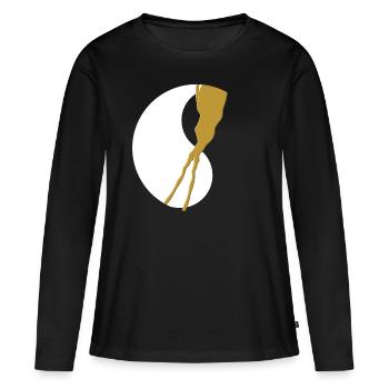 Kintsugi Kintsukuroi Japon imparfait - T-shirt manches longues Premium bio Femme - noir - Devant - Julia (174cm)
