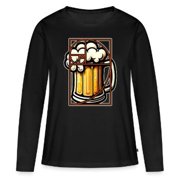 Bière Perfection Nombre d’Or Fibonacci Funny - T-shirt manches longues Premium bio Femme - noir - Devant - Julia (174cm)