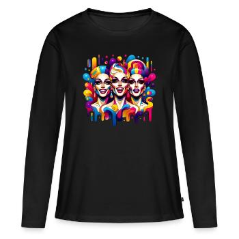 Queens' Jubel - Queens' Cheer - Frauen Premium Bio Langarmshirt - Schwarz - Vorne - Julia (174cm)