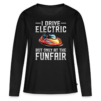 Je conduis des autos tamponneuses électriques de fête foraine - T-shirt manches longues Premium bio Femme - noir - Devant - Julia (174cm)