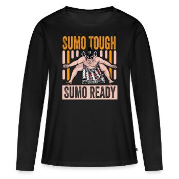 Sumo robuste Sumo prêt pour le Sumo - T-shirt manches longues Premium bio Femme - noir - Devant - Julia (174cm)