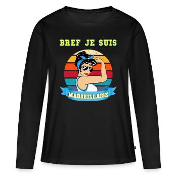 Ehefrau Marseille Fuß Mutter Freund Schwester Tante - Frauen Premium Bio Langarmshirt - Schwarz - Vorne - Julia (174cm)