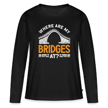 Construction de ponts et ingénieur de ponts - T-shirt manches longues Premium bio Femme - noir - Devant - Julia (174cm)