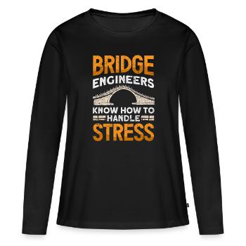 Construction de ponts et ingénieur de ponts - T-shirt manches longues Premium bio Femme - noir - Devant - Julia (174cm)