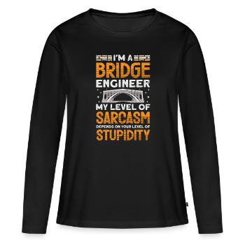 Construction de ponts et ingénieur de ponts - T-shirt manches longues Premium bio Femme - noir - Devant - Julia (174cm)