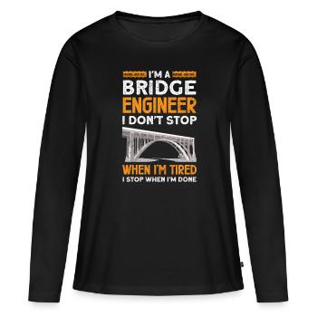 Construction de ponts et ingénieur de ponts - T-shirt manches longues Premium bio Femme - noir - Devant - Julia (174cm)