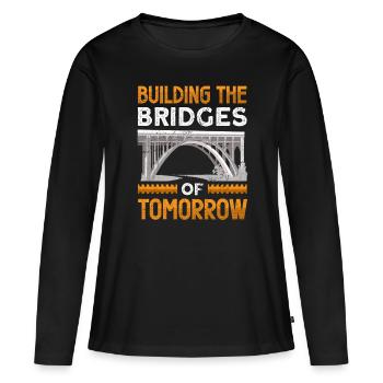 Construction de ponts et ingénieur de ponts - T-shirt manches longues Premium bio Femme - noir - Devant - Julia (174cm)