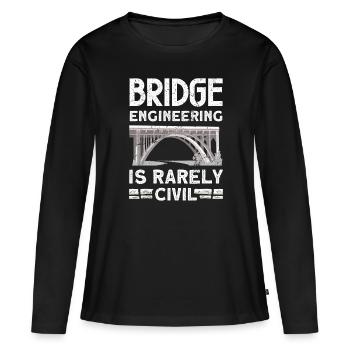 Construction de ponts et ingénieur de ponts - T-shirt manches longues Premium bio Femme - noir - Devant - Julia (174cm)