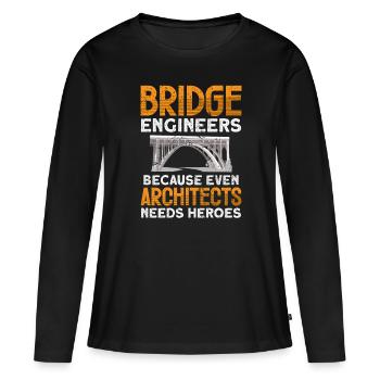 Construction de ponts et ingénieur de ponts - T-shirt manches longues Premium bio Femme - noir - Devant - Julia (174cm)