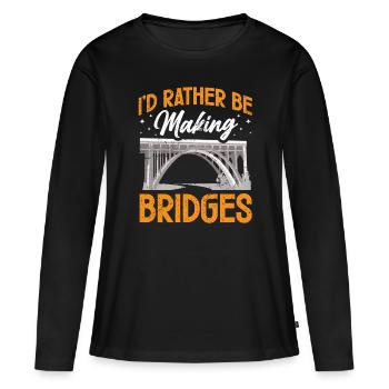 Construction de ponts et ingénieur de ponts - T-shirt manches longues Premium bio Femme - noir - Devant - Julia (174cm)