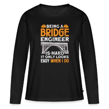 Construction de ponts et ingénieur de ponts - T-shirt manches longues Premium bio Femme - noir - Devant - Julia (174cm)