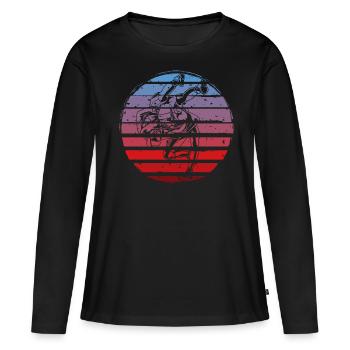 Lutte - T-shirt manches longues Premium bio Femme - noir - Devant - Julia (174cm)