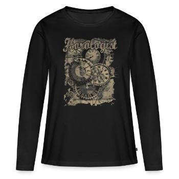 Horlogerie Signification Horloger - T-shirt manches longues Premium bio Femme - noir - Devant - Julia (174cm)