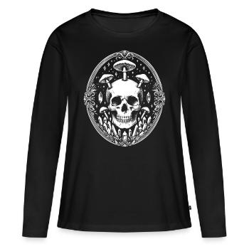Skull Baroque Crystals - Women's Premium Organic Long Sleeve Shirt - black - Front - Julia (174cm)