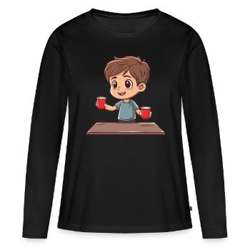 Empilage de gobelets Speed Stacker - T-shirt manches longues Premium bio Femme - noir - Devant - Julia (174cm)
