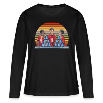 Empilage de gobelets Speed Stacker - T-shirt manches longues Premium bio Femme - noir - Devant - Julia (174cm)