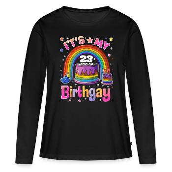 It's my birthgay birth-gay lgbt gay - Women's Premium Organic Long Sleeve Shirt - black - Front - Julia (174cm)