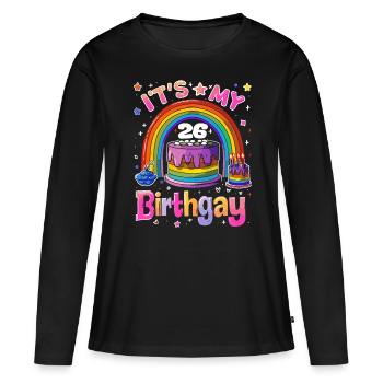 It's my birthgay birth-gay lgbt gay - Women's Premium Organic Long Sleeve Shirt - black - Front - Julia (174cm)