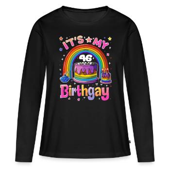 It's my birthgay birth-gay lgbt gay - Women's Premium Organic Long Sleeve Shirt - black - Front - Julia (174cm)