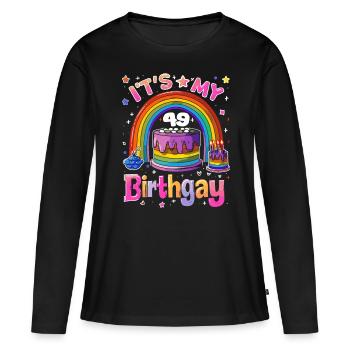 It's my birthgay birth-gay lgbt gay - Women's Premium Organic Long Sleeve Shirt - black - Front - Julia (174cm)