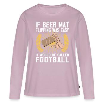 Bierdeckel Umdrehen Spiel - Frauen Premium Bio Langarmshirt - Altrosa - Vorne - Julia (174cm)