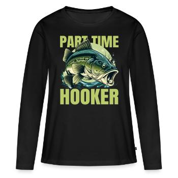 Teilzeit-Hook - Frauen Premium Bio Langarmshirt - Schwarz - Vorne - Julia (174cm)