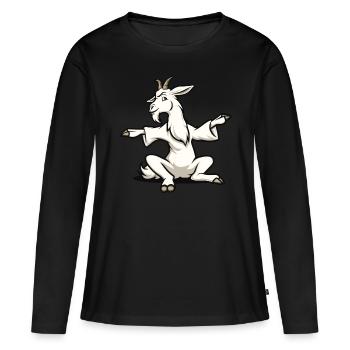 Ziegen-yoga-meditation, Yoga-kurs, Yoga - Frauen Premium Bio Langarmshirt - Schwarz - Vorne - Julia (174cm)