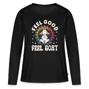 Ziegen-yoga-meditation, Yoga-kurs, Yoga - Frauen Premium Bio Langarmshirt - Schwarz - Vorne - Julia (174cm)