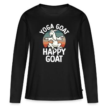 Ziegen-yoga-meditation, Yoga-kurs, Yoga - Frauen Premium Bio Langarmshirt - Schwarz - Vorne - Julia (174cm)
