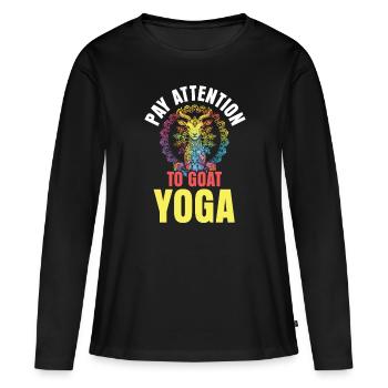 Ziegen-yoga-meditation, Yoga-kurs, Yoga - Frauen Premium Bio Langarmshirt - Schwarz - Vorne - Julia (174cm)
