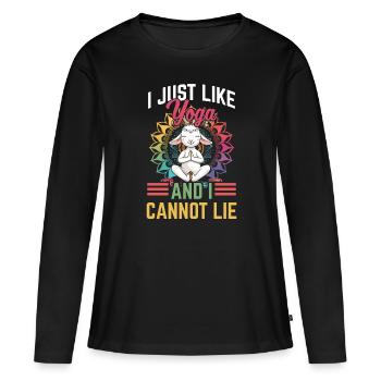 Ziegen-yoga-meditation, Yoga-kurs, Yoga - Frauen Premium Bio Langarmshirt - Schwarz - Vorne - Julia (174cm)