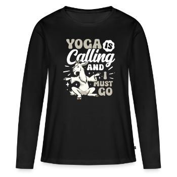Ziegen-yoga-meditation, Yoga-kurs, Yoga - Frauen Premium Bio Langarmshirt - Schwarz - Vorne - Julia (174cm)