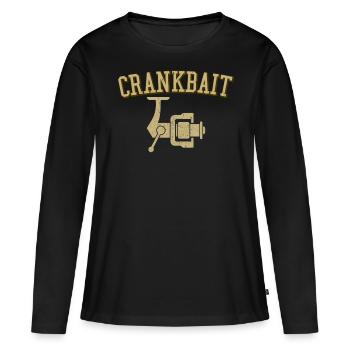 Appât à manivelle - T-shirt manches longues Premium bio Femme - noir - Devant - Julia (174cm)