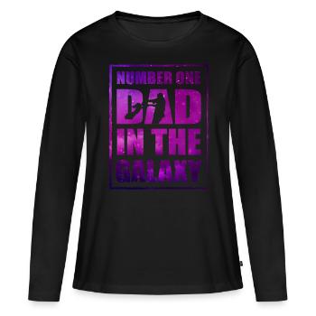 Vater Nummer eins in der Galaxis - Frauen Premium Bio Langarmshirt - Schwarz - Vorne - Julia (174cm)
