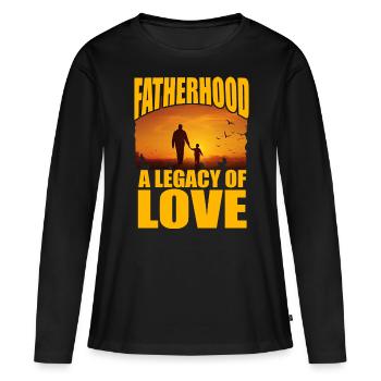 La paternité, un héritage d’amour - T-shirt manches longues Premium bio Femme - noir - Devant - Julia (174cm)