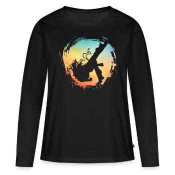 Capoeira - Frauen Premium Bio Langarmshirt - Schwarz - Vorne - Julia (174cm)