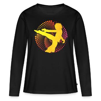 Capoeira - Frauen Premium Bio Langarmshirt - Schwarz - Vorne - Julia (174cm)