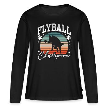Flyball Canine Sport Agility Parcour Dog - Frauen Premium Bio Langarmshirt - Schwarz - Vorne - Julia (174cm)