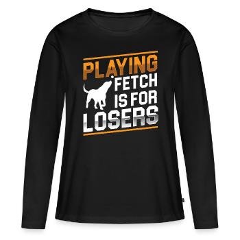 Flyball Canine Sport Agility Parcour Dog - Frauen Premium Bio Langarmshirt - Schwarz - Vorne - Julia (174cm)