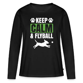 Flyball Canine Sport Agility Parcour Dog - Frauen Premium Bio Langarmshirt - Schwarz - Vorne - Julia (174cm)
