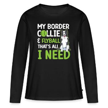 Flyball Canine Sport Agility Parcour Dog - Frauen Premium Bio Langarmshirt - Schwarz - Vorne - Julia (174cm)