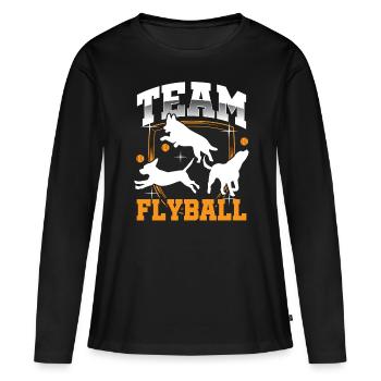 Flyball Canine Sport Agility Parcour Dog - Frauen Premium Bio Langarmshirt - Schwarz - Vorne - Julia (174cm)