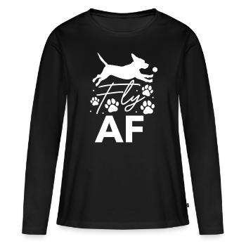 Flyball Canine Sport Agility Parcour Dog - Frauen Premium Bio Langarmshirt - Schwarz - Vorne - Julia (174cm)